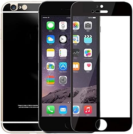[Diamond Talk]Colorful Tempered Glass Screen Protector Protective Cover Front and Back for iPhone 6 4.7 Inch,(Black)
