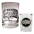 San Antonio Spurs Rocks Glass & Square Shot Glass Set - Primary Logo NBA Basketball