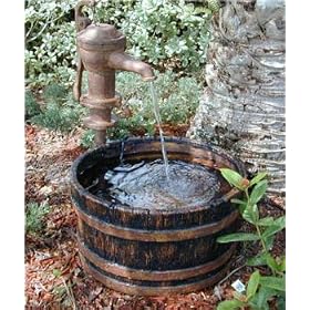 Pump and Barrel Fountain from Garden Fountains