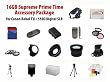 16GB Supreme Prime Time Acessory Package For Canon EOS Rebel T3i T2i 550D Digital Slr Kit Includes 16Gb High Speed Memory Card, 2 Extended Life Batteries, Rapid AC/DC Charger, Digital Flash, Professional Wide Angle Lens, 2X Telephoto Lens, Filter Kit, 4 Piece Close Up Lens Kit, Flower Lens Hood, Deluxe Carrying Case, 72 Inch Professional tripod, Professional SLR Hand Strap, Flash Diffuser, + More All Lenses Will Fit The Following Canon EF-S 28-135mm, EF-S 18-135mm, EF-S 15-85mm Canon EF-S 18-200mm