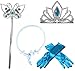 Princess Dress up Party Accessories - 3 Piece Set: Gloves, Tiara and Wand (Cinderella Design)
