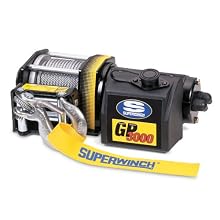Superwinch 1330200 GP3000, 12 VDC winch, 3,000lb/1360 kg single line pull with pulley block, Roller Fairlead & rubber remote