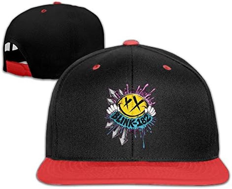 WYUZHEN Kid's Blink 182 Deck Smiley Logo Hip-hop Snapback Hat Caps Red