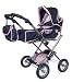 Deluxe Doll Pram - With Free Comb, Brush & Barett Set in Purse