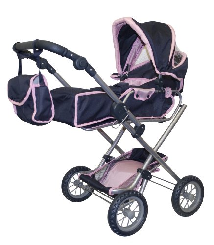 3 in 1 Deluxe Doll Pram - With FREE Comb, Brush & Barrett & FREE carriage bag