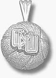 Central Michigan Chippewas CMU Basketball Pendant - Sterling Silver Jewelry