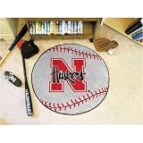 Nebraska Cornhuskers NCAA Baseball Round Floor Mat (29)
