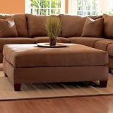 Canyon Ottoman (Microsuede Chocolate) (20H x 52W x 52D)