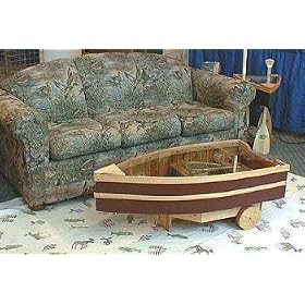 Glass Top Display Coffee Table Marine Blue/White