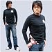 【和柄】 月 雲 鶴 ちりめん 長袖Tシャツ ブラック 69103bk