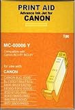 set of two compatible canon bci-6 yellow ink cartridges bjc 8200..