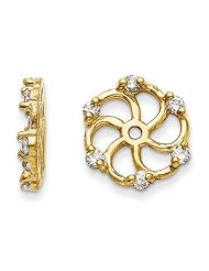 14k Yellow Gold G-H SI2 Quality Diamond Earrings jacket. Carat Wt- 0.192ct