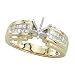 Jewelry : 14K Yellow Gold 1/2 ct. Princess Cut Diamond Semi Mount Engagement Ring