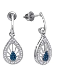 10KT White Gold 0.25CT-Diamond Fashion Earring
