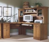 Medium Superb Oak Reversible LDesk with Hutch