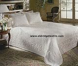 Williamsburg William and Mary Matelasse Twin Bedspread, White