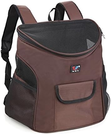Dog Cat Pet Soft-sided Pet Carrier / Mesh Pup Pack / Travel Cat Litter / Travel Backpack / Dog House with Mesh Window for Pet Backpack Pet Carrier (M size-Coffee)