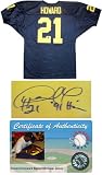 Desmond Howard Signed Michigan Navy Wilson Jersey w/91 Heisman