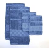 Ritz Gourmet Collection Egyptian Cotton 4-Piece Kitchen Towel and Dish Cloth Set, Federal Blue