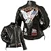 Diamond Plate Ladies Leather Moto JACKET- 4X