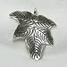 Thai - Hill Tribe Silver - Curled Maple Leaf Pendant - 26mm (29mm w' Loop) x 24mm