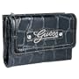 Women's Celeste Black Shiny Synthetic Leather Tri-Fold Wallet: Black Tri-Fold