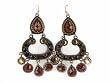 Coppertone Brown Crystal Chandelier Dangle Earrings Fashion Jewelry