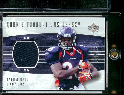 2004 Upper Deck Tatum Bell Rookie Foundations Jersey Denver Broncos Football Card - Mint Condition - Shipped In Protective Display Case