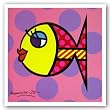 Dotty Fish by Romero Britto 7.5"x7.5" Art Print Poster