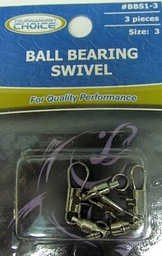 Tournament Choice Size 3 Ball Bearing Swivel - 3 pack