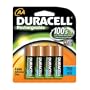 Duracell DC1500B4N AA NiMH Duracell Rechargeable Batteries, (4 Batteries)