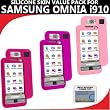 Silicone Skin 3 pc. Value Pack for your Samsung Omnia i910 (Purple, Light Pink, Hot Pink) Bonus DBRoth Microfiber Cleaning Cloth Included