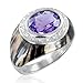 Enamel Natural Amethyst and Diamond Ring in title=