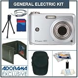 General Electric A835 Digital Camera Kit, Silver with 2 GB SD Memory Card, Deluxe Carry Case, Mini Table Top Tripod, Neck Strap, Memory Card Wallet, Screen Protecters for LCD Screen, Cleaning Fluid with Cloth