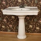 Carden Pedestal Sink - 4 Centerset Faucet Hole Drillings - Biscuit