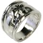 Double Gothic Cross Large Band Ring - 13