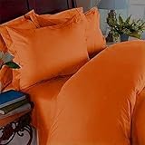 Elegant Comfort 1500 Thread Count Egyptian Quality 4-Piece Bed Sheet Sets with Deep Pockets, Full, Elite Orange