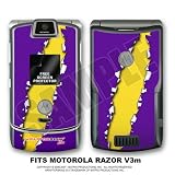 Razr V3 Ripped Purple and Yellow WraptorSkinz Skin for Motorola Razor by TuneTattooz