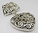 1set Alloy Plate Silver Tube Side with Hollow Heart Jewelry Necklace Findings Pendant Scarf Charms