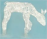 41 Lighted Twinkling Opalescence Animated Feeding Doe Christmas Yard Art