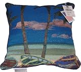 Caribbean Trio Tropical Tapestry Toss Pillow - Home Decor - Retired