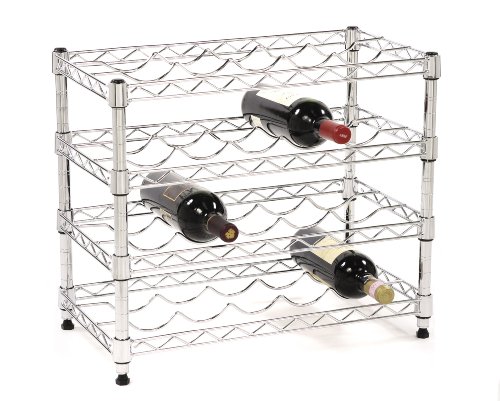 Seville Classics SHE05120 20-Bottle Chrome Wine Rack