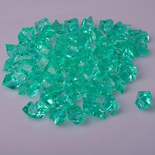 300g 150pcs Acrylic Color Ice Rock Crystals Treasure Gems for Table Scatters, Vase Fillers, Event, Wedding, Birthday Decoration Favor, Arts &amp; Crafts (Teal Blue)