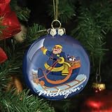 University Michigan Wolverines NCAA Glass Ball Christmas Ornament #COL-MH-155