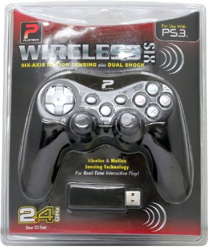 Playtech PS3012 Wireless Six-Axis Motion Sensing Video Game Controller - Black
