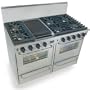 Five Star Range TTN531-7BW 48" - 6 Sealed Burner, Reversible 12" Griddle/Grill All Gas Range With 2 Convection Ovens And Continuous Top Grates - Stainless Steel Finish