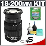 Sigma 18-200mm f/3.5-6.3 DC OS Lens Kit with Hoya Filter + Cap Keeper 2 + 6 Piece Cleaning Kit for Canon EOS 1D Mark III, 40D, 30D, 20D, 5D, Rebel XT, Rebel XTi Digital SLR Cameras