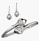 Avon Calla Lily Bracelet and Earring Gift Set in Silvertone Silvertone (Large)