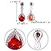 EVER FAITH Austrian Crystal Red Drop CZ Stunning Wedding Infinity 8-Shaped Pierced Dangle Earrings