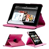 GMYLE(TM) Violet PU Leather 360 Degree Rotating Slim Flip Folio Stand Cover Case with Auto Wake Up Sleep function and Pen Holder for Amazon Kindle Fire HD 7 inch Tablet